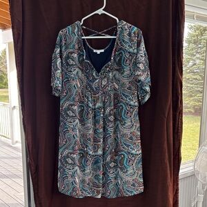 DR2 Teal Paisley Mini Dress